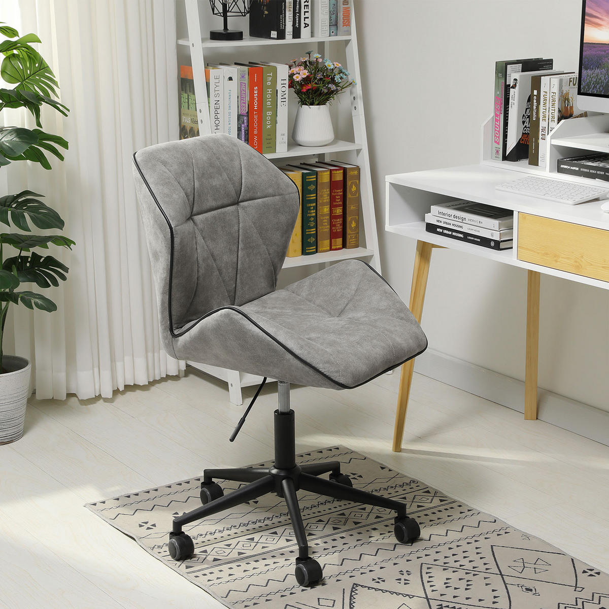 SCHREIBTISCHSTUHL Diamant Steppung Hellgrau - Grau, Textil (57/76/54cm) - SVITA