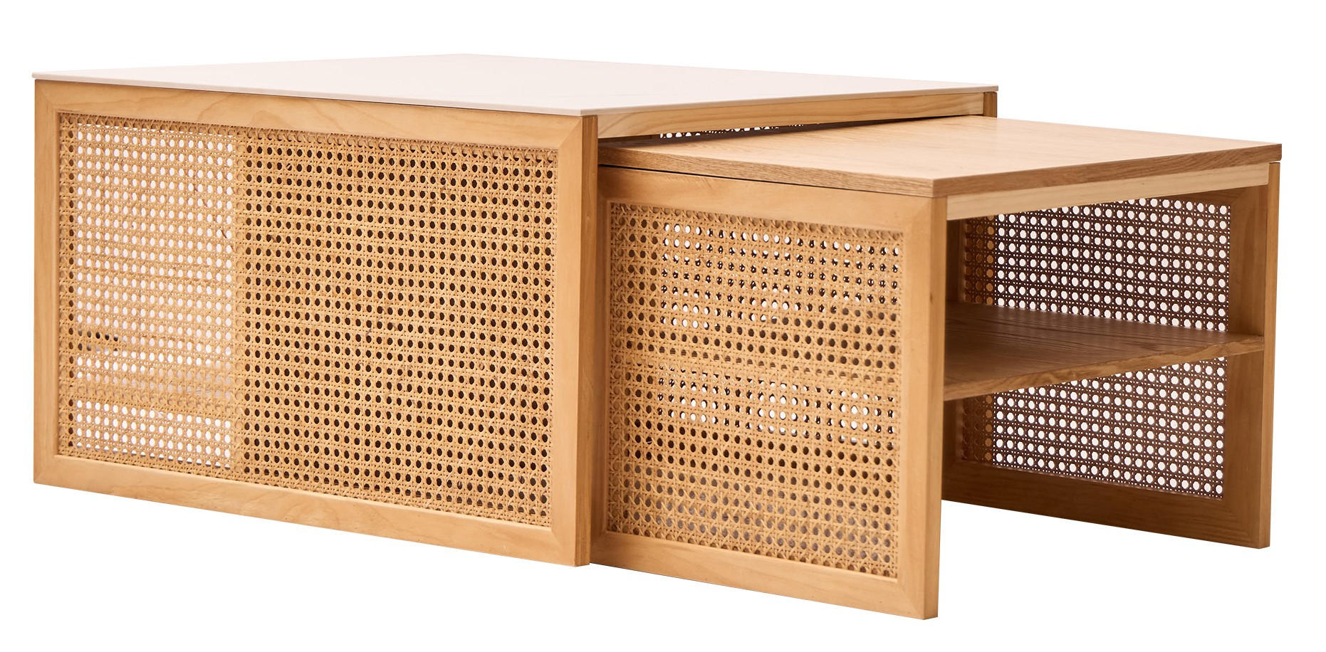 COUCHTISCH (2er Set) Rechteckig Braun 50 x 39 x 36 cm / 70 x 60 x 40 cm - Braun, Holz (60/70/40cm) - Nordlys