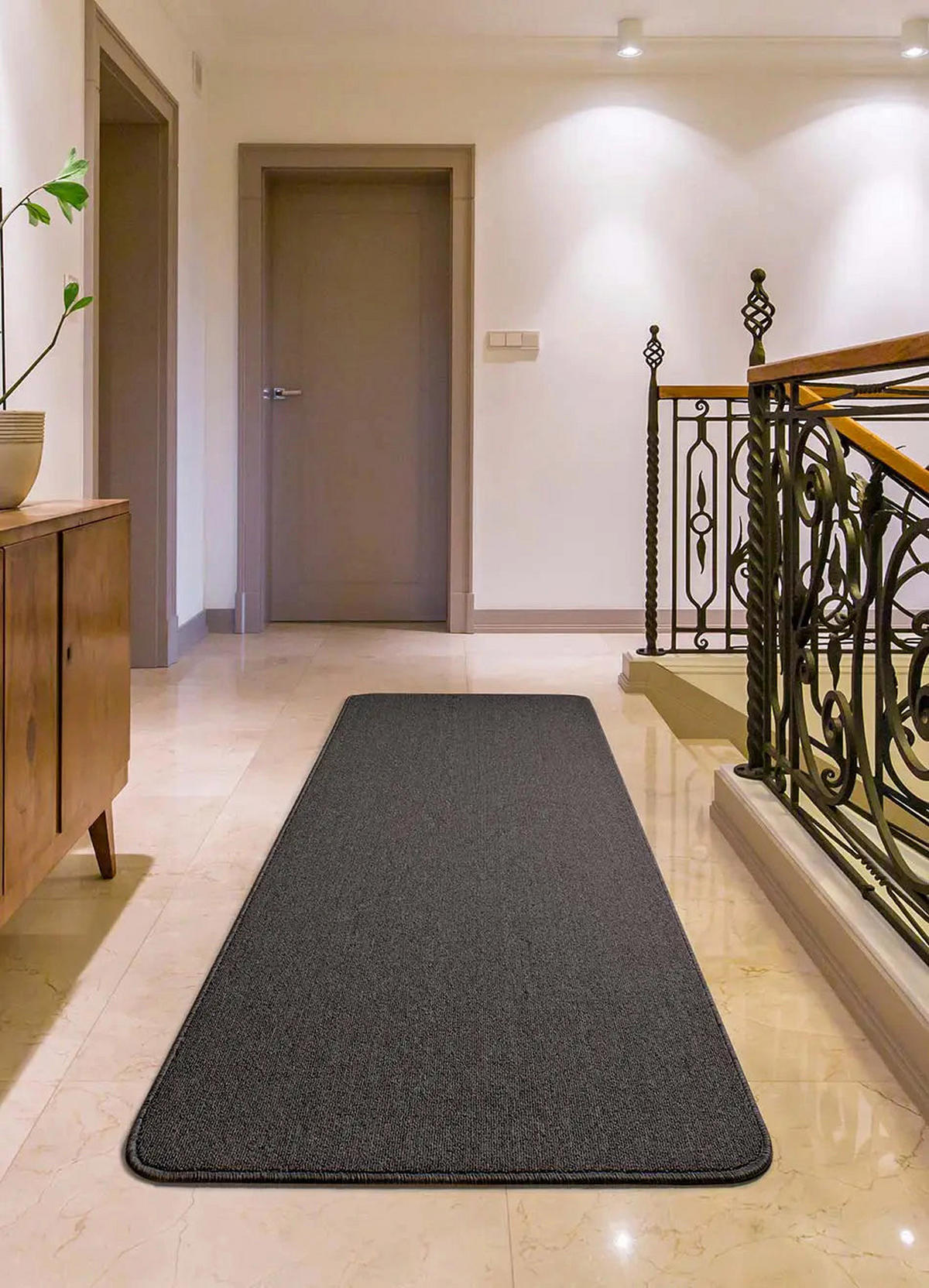 TEPPICHLÄUFER waschbar Grau Leila 67/250 cm - Grau, Kunststoff/Textil (67/250cm) - Atticgo