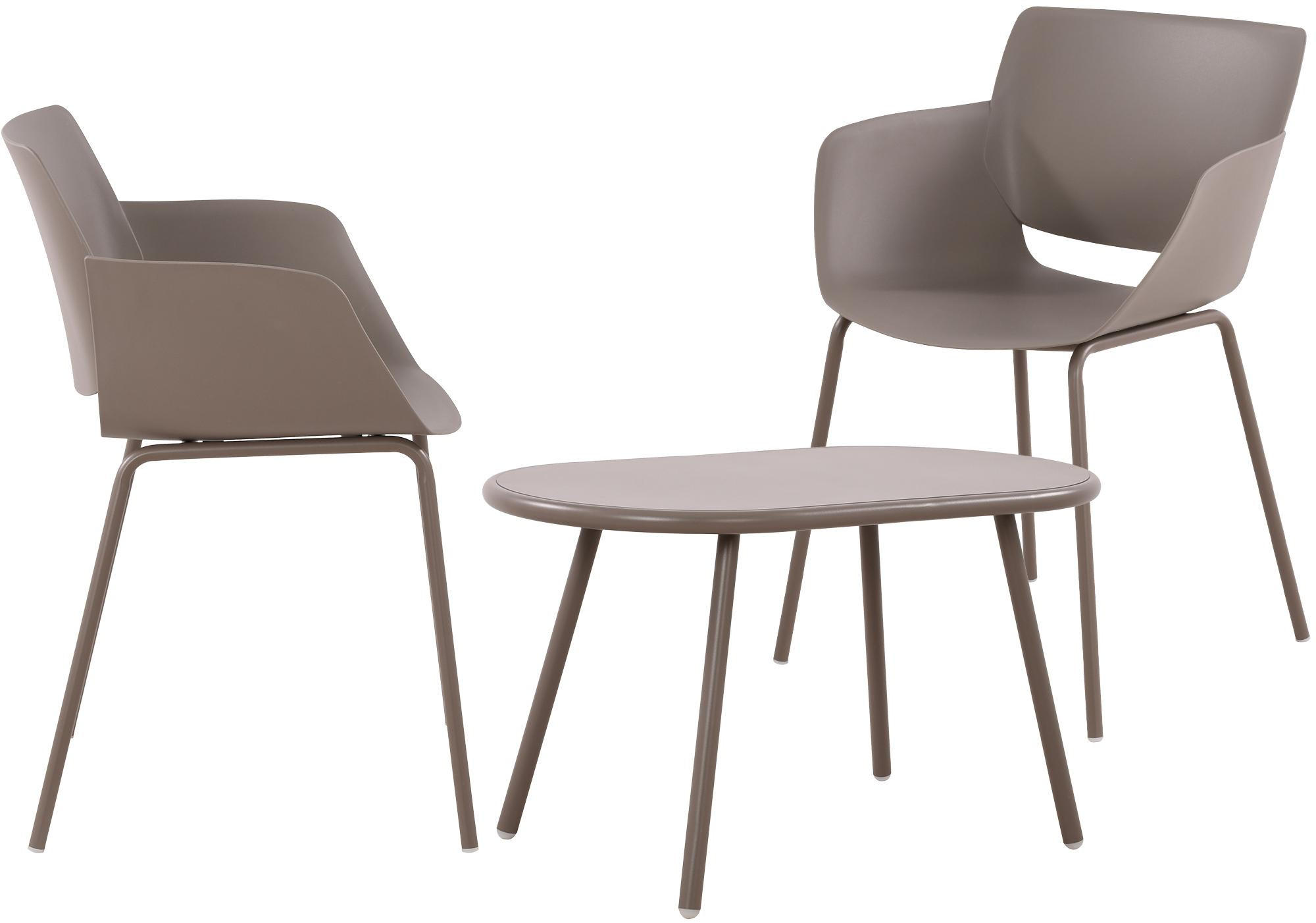 GARTENSITZGRUPPE Kunststoff taupe - Taupe, Kunststoff - CLP
