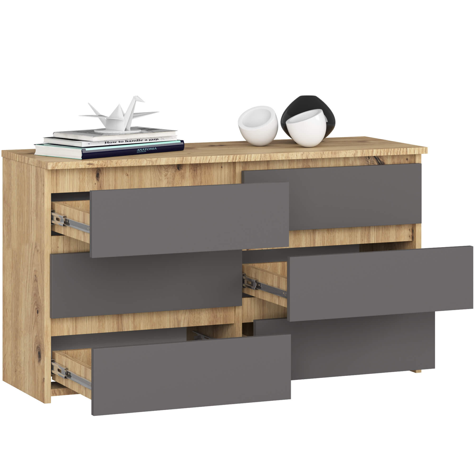 Thumbnail - Raumhirsch Furniture Kommode, Eiche Artisan, Holzwerkstoff, 100x57x35 cm, Wohnzimmer, Kommoden & Sideboards, Kommoden