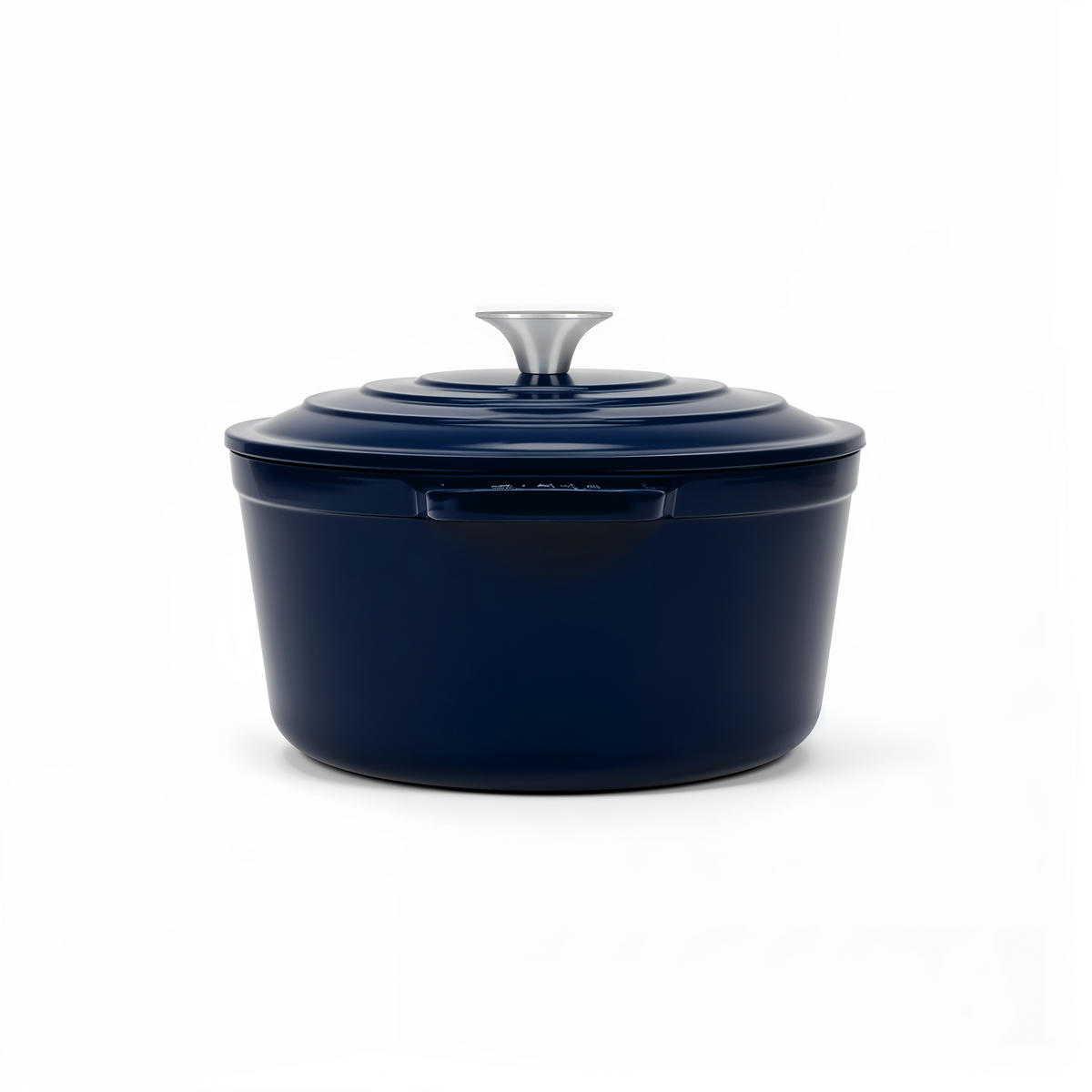 SCHMORTOPF ALMA36 Marineblau, Runder Schmortopf aus emailliertem, Gusseisen 36 cm, Fassungsvermögen 7,7 L - Schwarz, Metall (46/34.8/18.5cm) - La Fonderie 1890