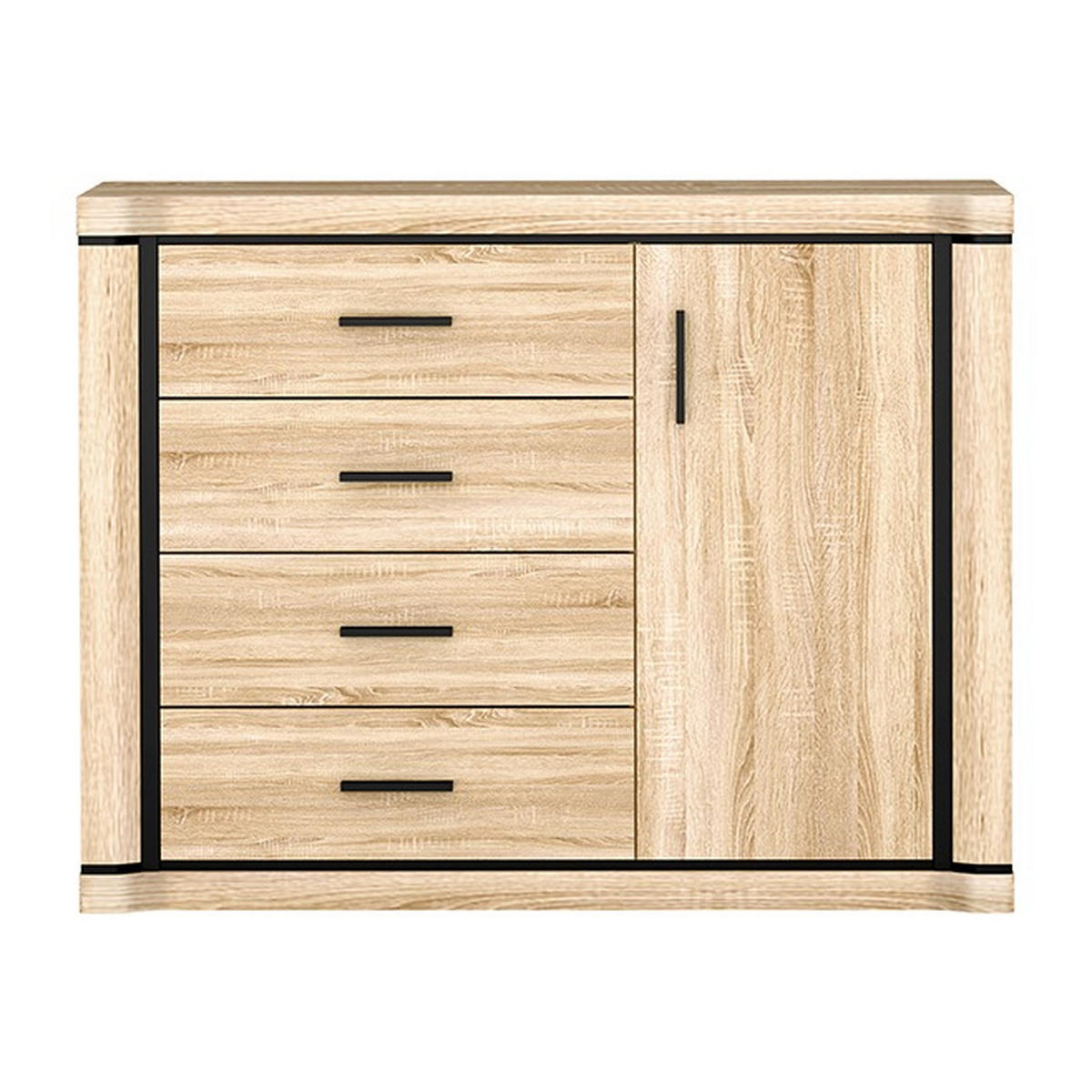 KOMMODE Dallas D-3 117 x 91 x 45 cm Eiche Sonoma - Sonoma Eiche, Holzwerkstoff/Kunststoff (117/91/45cm) - Koseto