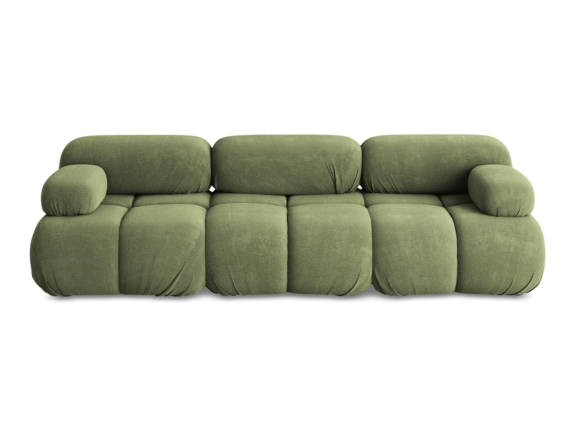 3-SITZER SOFA Chenille Stoff Grün - Schwarz/Grau, Kunststoff/Textil (285/70/96cm) - Makamii