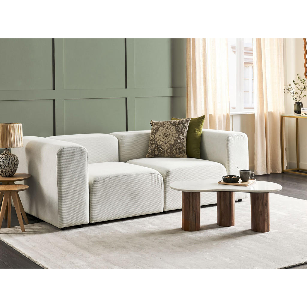 Thumbnail - Beliani 2-Sitzer-Sofa, Weiß, Textil, 204x70x105 cm, Wohnzimmer, Sofas & Couches, Sofas, 2-Sitzer Sofas