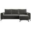 ECKSOFA Axel Velvet Grau - Schwarz/Grau, Textil/Metall (242/140cm) - MKS
