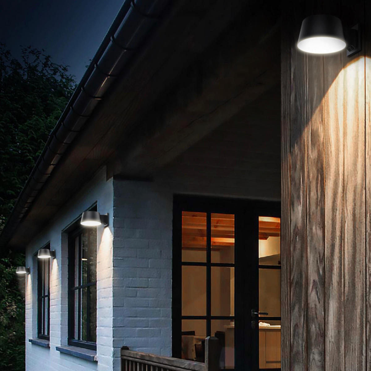 LOOPIN 1000LM Solar-Sensor-Wandleuchte - Schwarz, Kunststoff (21/17/10cm) - Lumisky