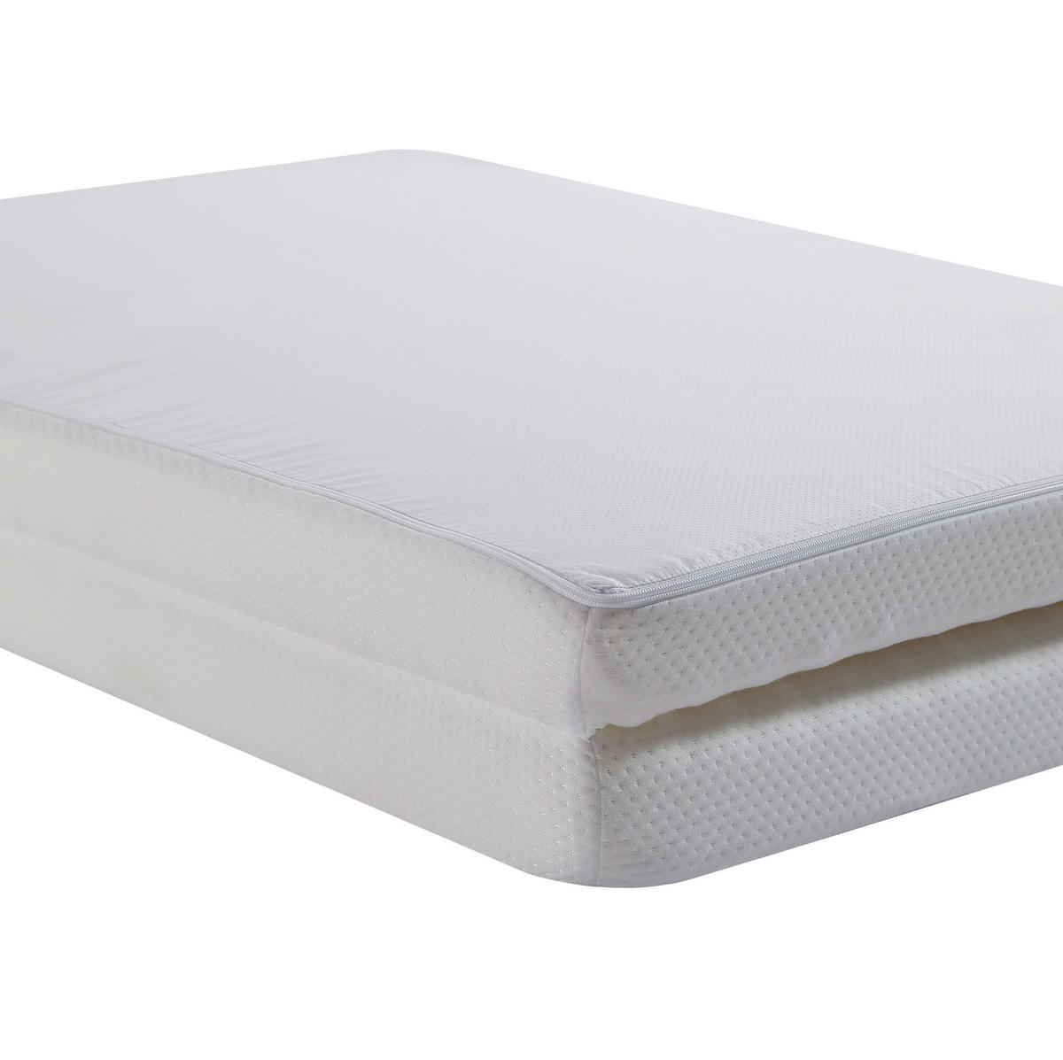 HOCHBETT 140/200 cm Weiß Metall mit Schreibtisch und Regalen mit Matratze - Weiß, Metall (140/200cm) - OKWISH