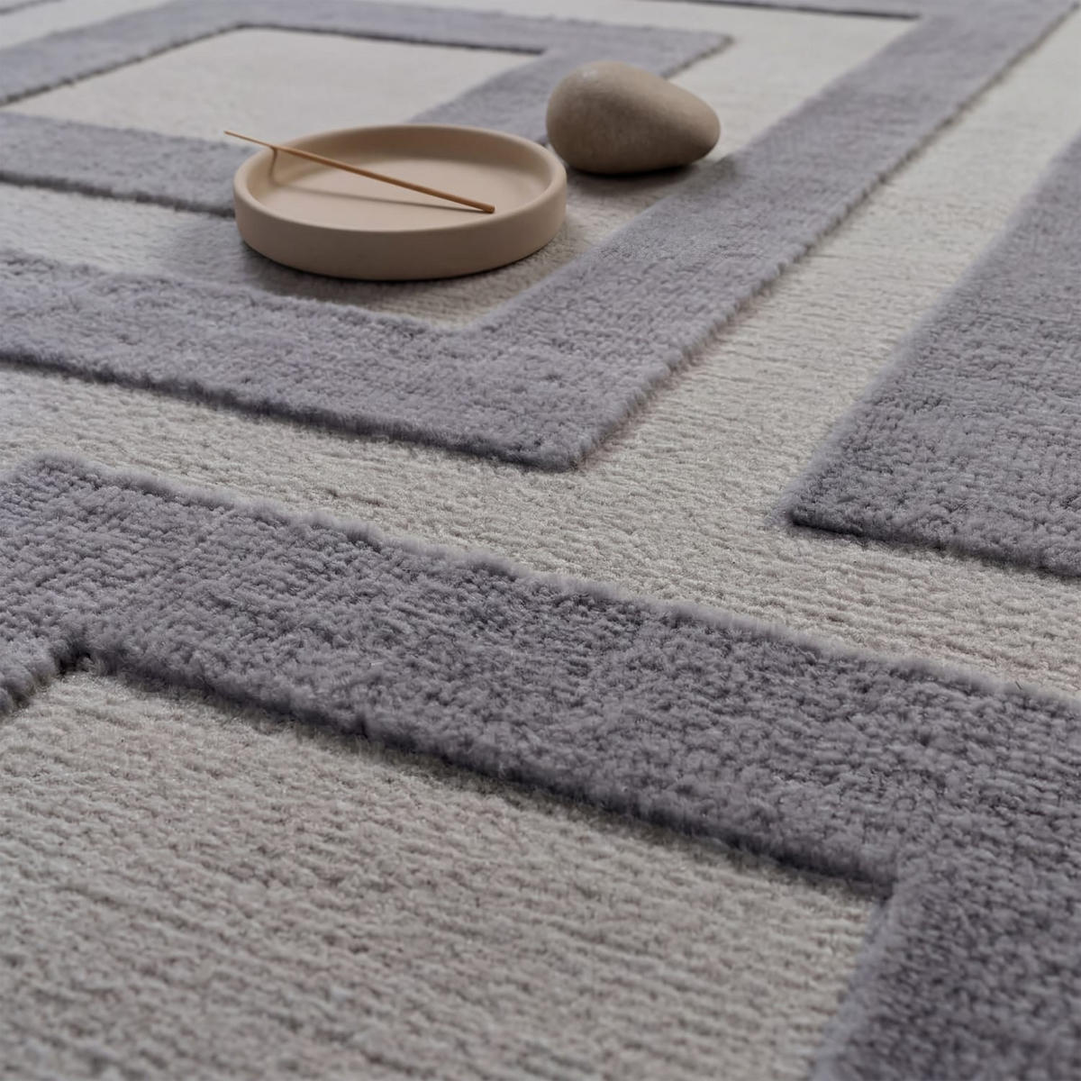 KURZFLORTEPPICH 200/280 cm Tinos 574 - Anthrazit, Kunststoff (200/280cm) - Paco Home