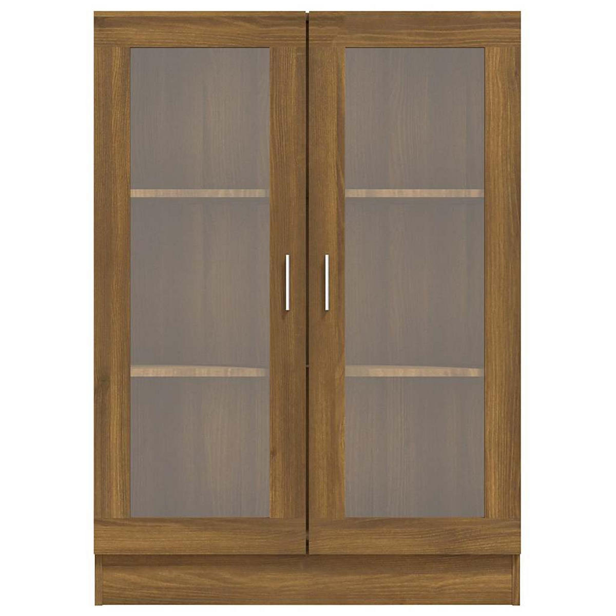 VITRINENSCHRANK mit 3 Fächern, 2 Glastüren 82,5/30,5/115 cm aus Holzwerkstoff Braun Eiche-Optik Dekor - Dunkelbraun, Holz (82.5/115/30.5cm) - vidaXL
