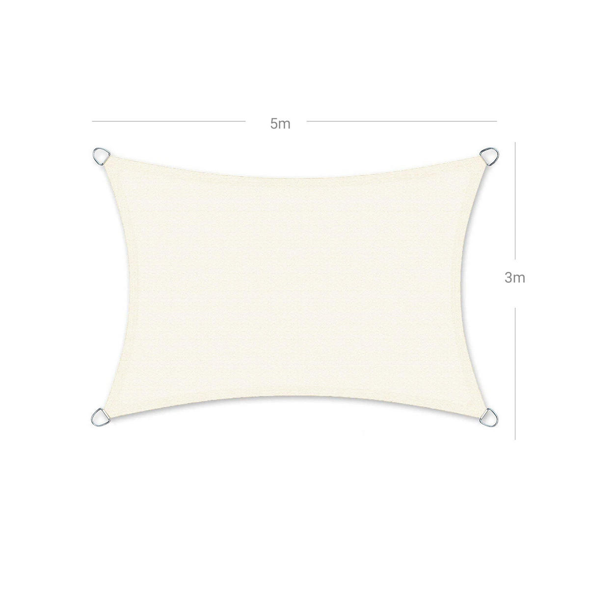 SONNENSEGEL 3 X 5 M - Weiß, Textil (300/500cm) - Hansiro