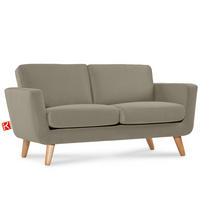 SOFA TAGIO mit Armlehnen, Beige - Beige/Braun, Buchenholz/Textil (153/80/84cm) - KONSIMO®