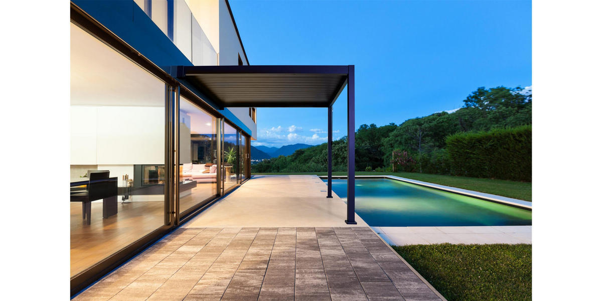 LAMELLENDACH-PERGOLA Mirador Classic 3 x 4 m Wandmontage Anthrazit Aluminium - Grau, Kunststoff (400/250/300cm) - Green Spirit