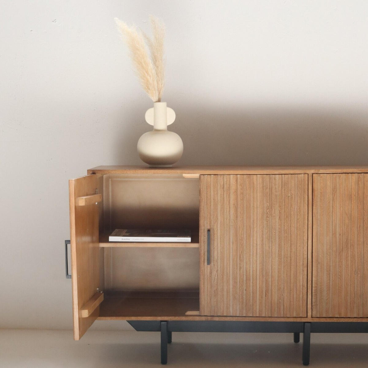 KOMMODE 180x40x80 aus Mangoholz, natürlich - Braun, Holz (180/80/40cm) - Giga Meubel