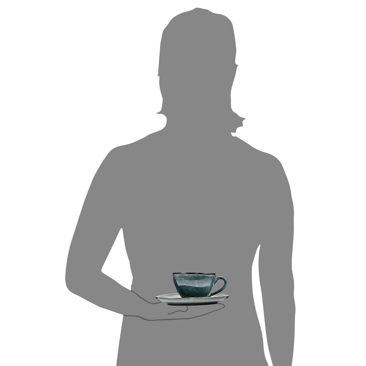 KAFFEETASSEN SET DARWIN - für 4 Personen aus Steingut - Blau, Keramik (27/39/20cm) - Sänger