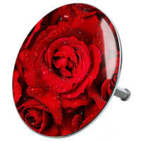 BADEWANNENSTÖPSEL Rosen - Rot, Metall (8/10/10cm) - Sanilo