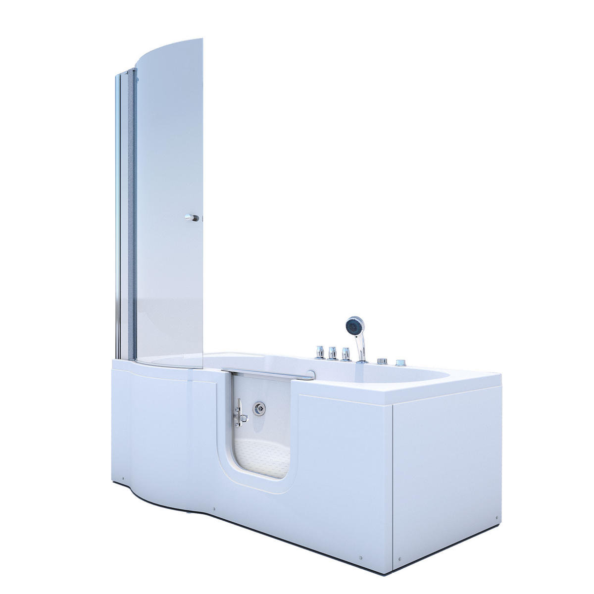 WHIRLPOOL-SENIORENDUSCHE S12D-TH-WP-R Weiß - Weiß, Glas/Kunststoff (170/200/85cm) - AcquaVapore by Sandra Jentho