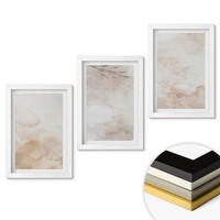 WANDBILDER 3er-Set - 20x30 cm Weißer Rahmen - Aquarell-Pastellblätter - Weiß, Kunststoff (20/30cm) - ArtPrintCave