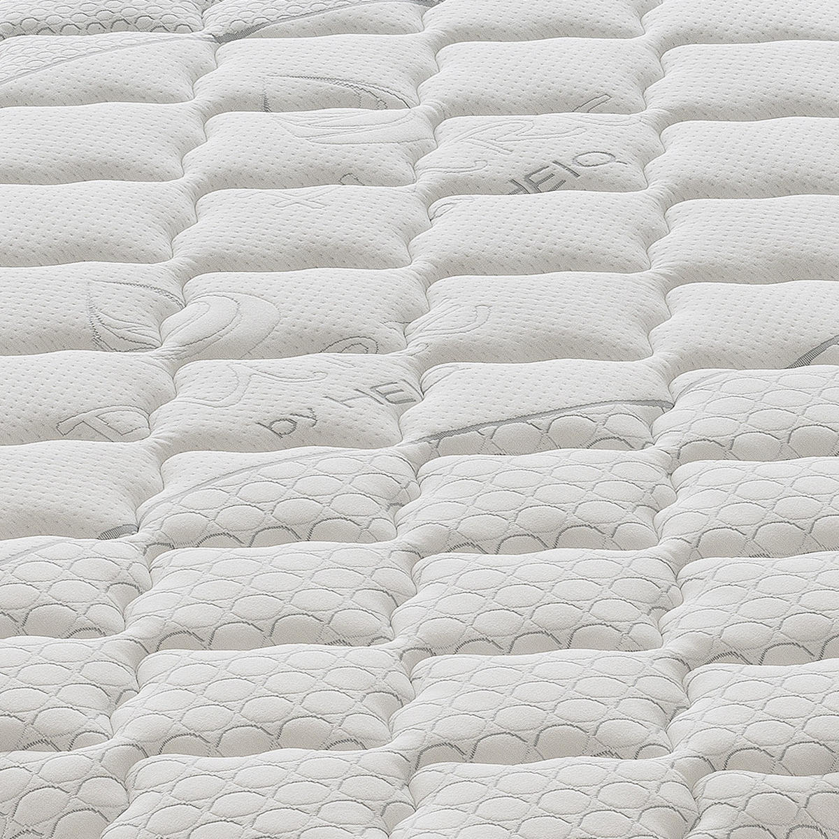 TASCHENFEDERKERNMATRATZE 200x200, Höhe 25 cm, 5 cm Memory-Schaum, RELAX - Weiß, Textil (200/200cm) - iLoveSleep