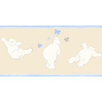 TAPETENBORDÜRE Bären 500 x 26.5 cm - Blau, Papier (500/0.1cm) - ESTAhome