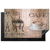 HERABDECKPLATTE - Bistro Parisien - Café - Kaffee - Jahrgang - 83x52 - Cappuccino, Kunststoff (83/52/0.2cm) - MuchoWow