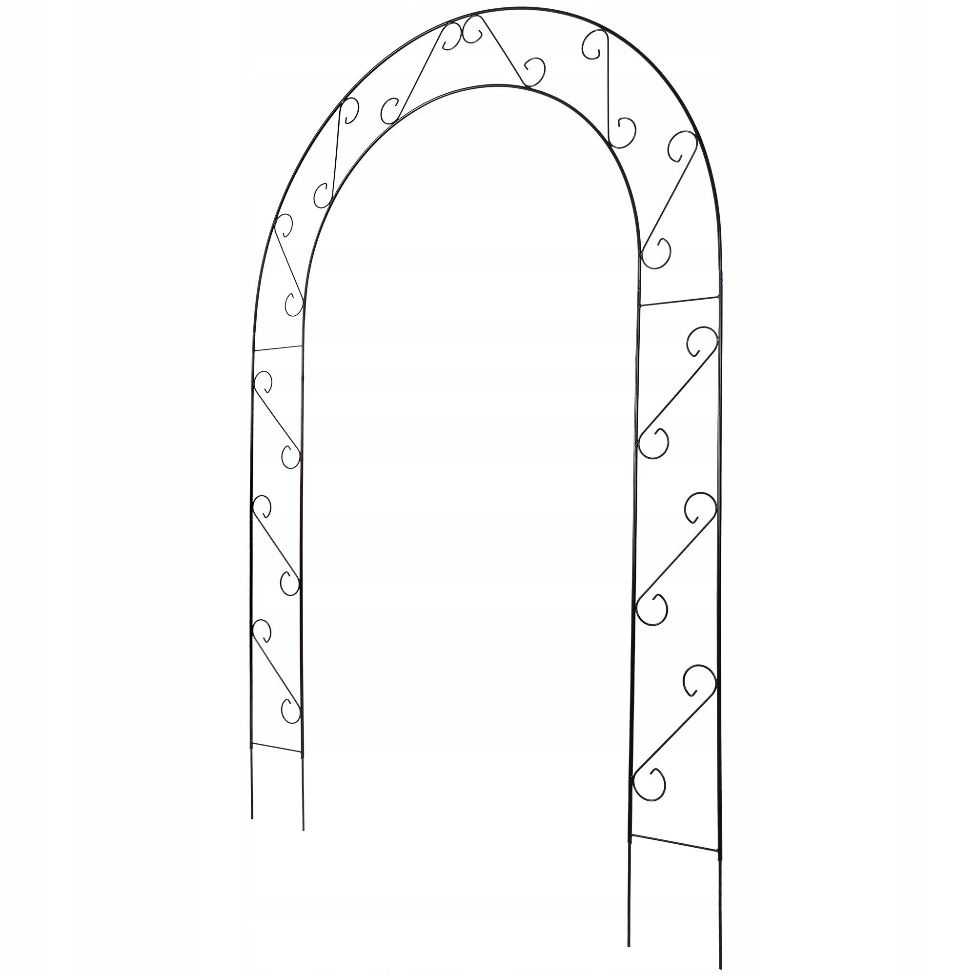 GARTENPERGOLA für Blumen 240 cm, schwarz - Schwarz, Metall (160/240cm) - KADAX