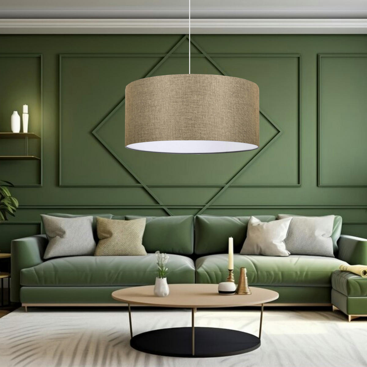 ZÁVĚSNÉ SVÍTIDLO Sutton - béžová, textil (38/38/70cm) - lux.pro