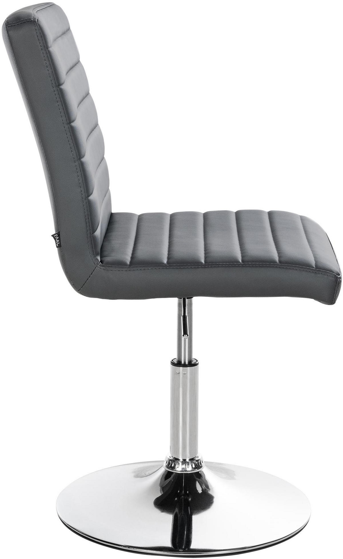 DREHSTUHL 2er Set Lederlook grau - Chromfarben/Grau, Textil/Metall (44/81/60cm) - CLP