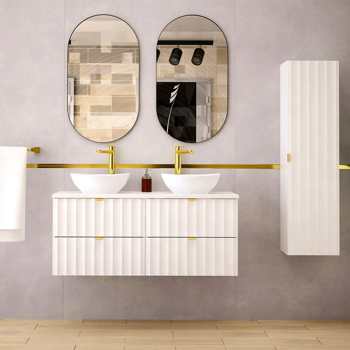DONJI ELEMENT ZA UMIVAONIK 120.6cm Lexa Bijeli - bijela, drvni materijal (120.6/52.2/46.5cm) - Petits-meubles