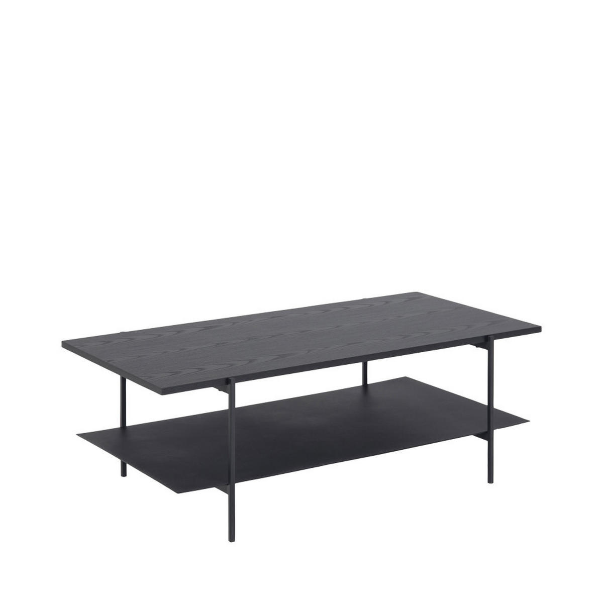 COUCHTISCH aus Holz und Metall - Mysa - Schwarz - Schwarz, Holz (115/60/40cm) - Drawer