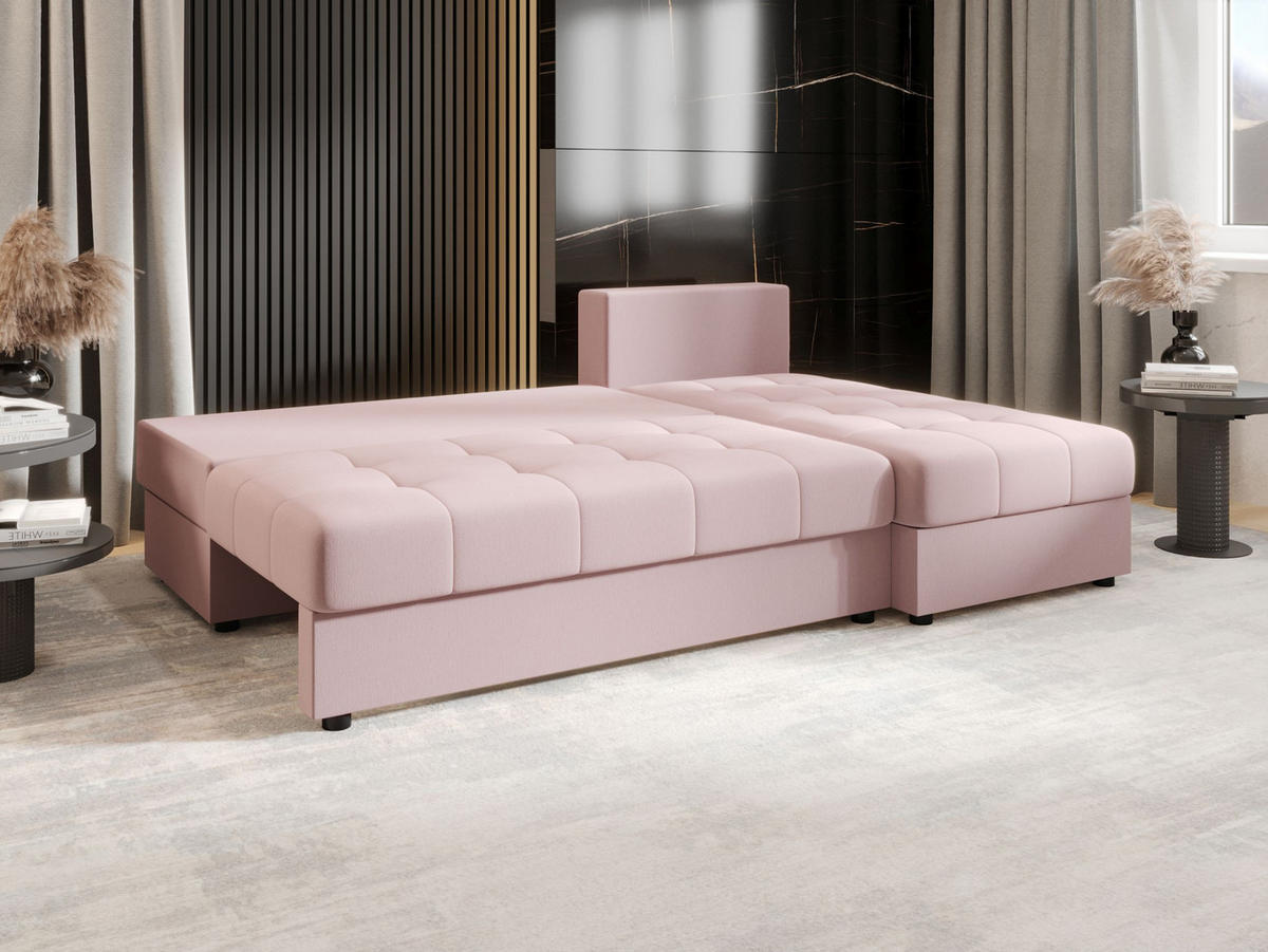 ECKSOFA MOS L Cosmic 14 Rechts mit Schlaffunktion - Rosa, Textil (200/143cm) - Bedante