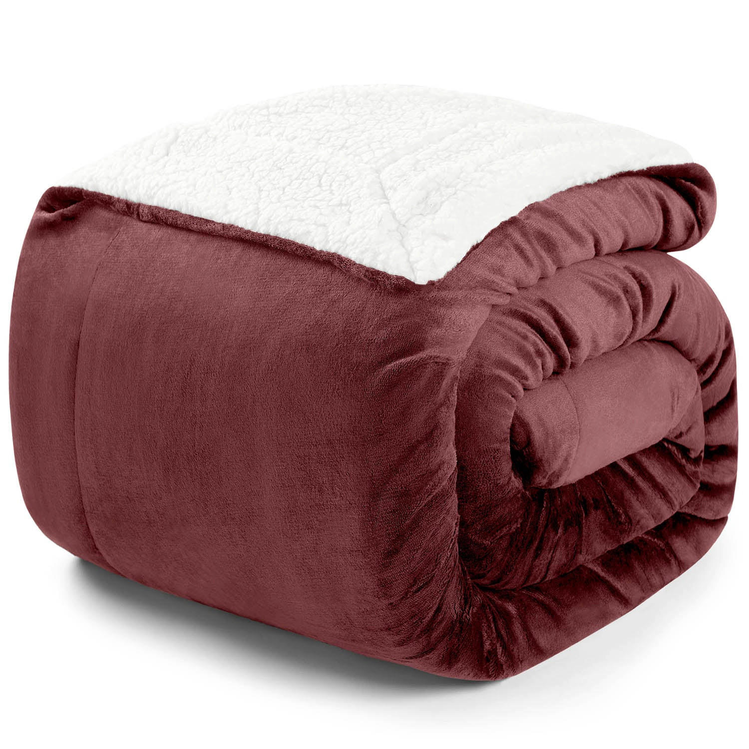 KUSCHELDECKE Sherpa 230/270 cm, Dunkelrot - Dunkelrot, Textil (270/230cm) - Blumtal