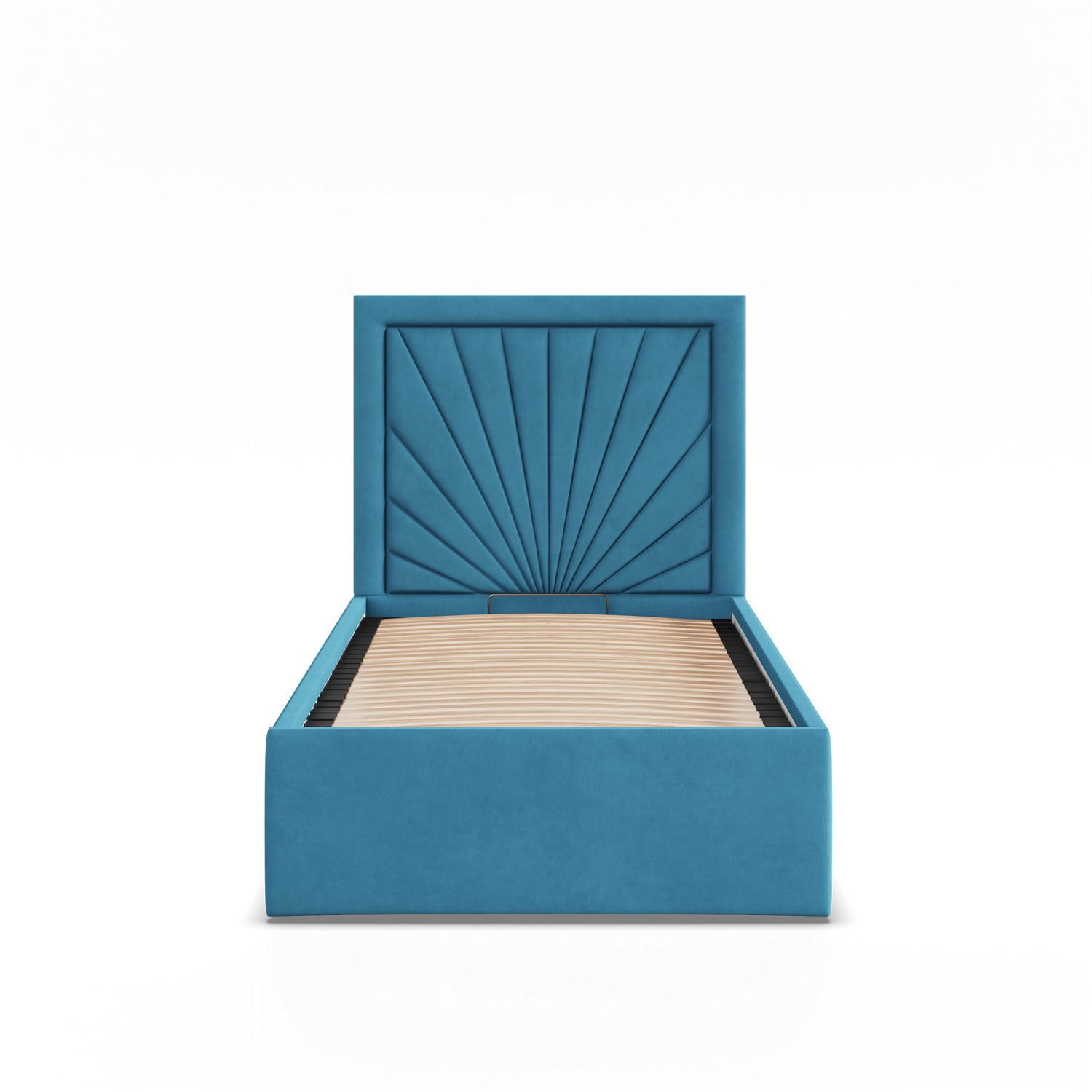 POLSTERBETT MIT KOPFTEIL 90x200 mit Bettkasten VASTO, Blau - Blau, Textil (90/200cm) - Mebligo