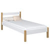 BETT N01 Weiß / Eiche Natur 80/190 - Eiche Artisan/Weiß, Naturmaterialien/Holz (80/190cm) - N-Wood