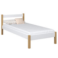 BETT N01 Weiß / Eiche Natur 80/190 - Eiche Artisan/Weiß, Naturmaterialien/Holz (80/190cm) - N-Wood