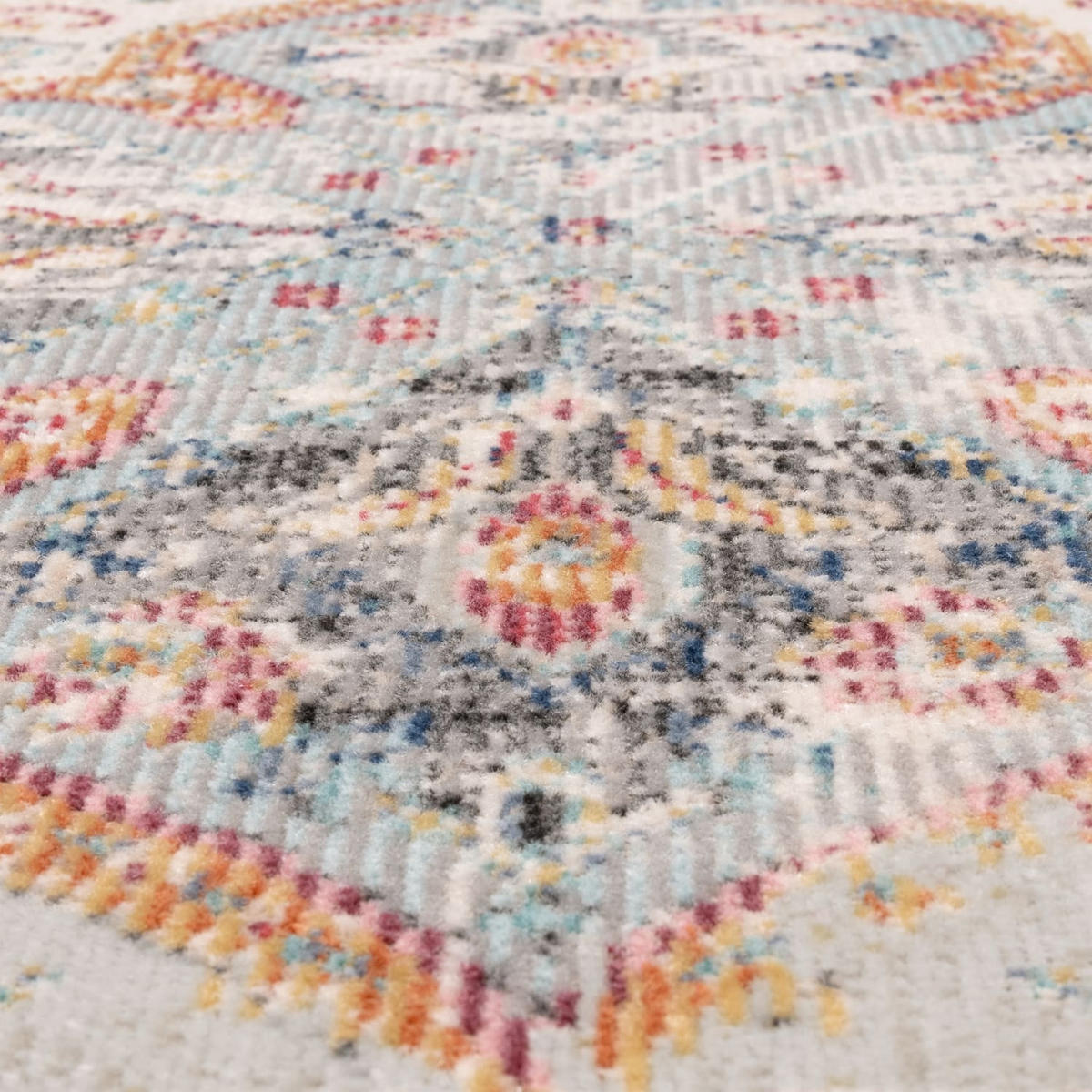 OUTDOOR Teppich Orientalisch Vintage Balkon, Terrasse schmutzabweisend Grau Läufer 60x100 - Grau, Textil (60/100cm) - KADIMA DESIGN