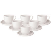 KAFFEETASSEN MIT UNTERTASSEN Afina weiß 150 ml 6er Set - Weiß, Keramik (14.2/9/14.2cm) - Villeroy & Boch