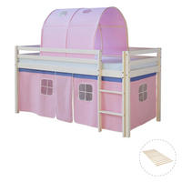 HOCHBETT mit Lattenrost Tunnel 90/200 cm Rosa - Weiß/Rosa, Holz - Homestyle4u
