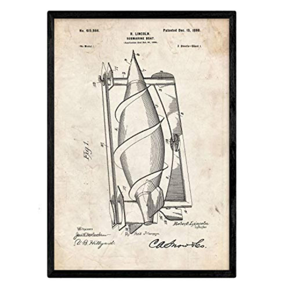 POSTER Submarine Patent A3 Rahmenlos - Klar, Papier (29.7/5/42cm) - Nacnic