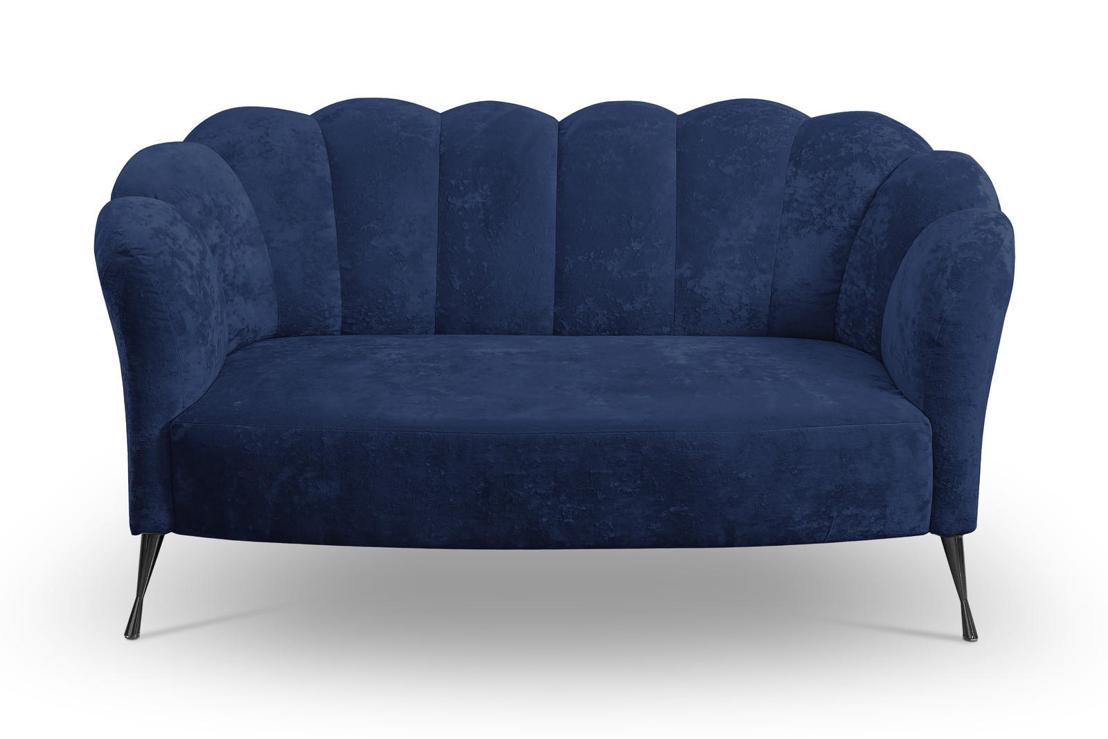 SOFA Adria 2-Sitzer 155x78x83 mit Metallfüßen - Schwarz/Dunkelblau, Holz/Textil (155/78/83cm) - Ravio