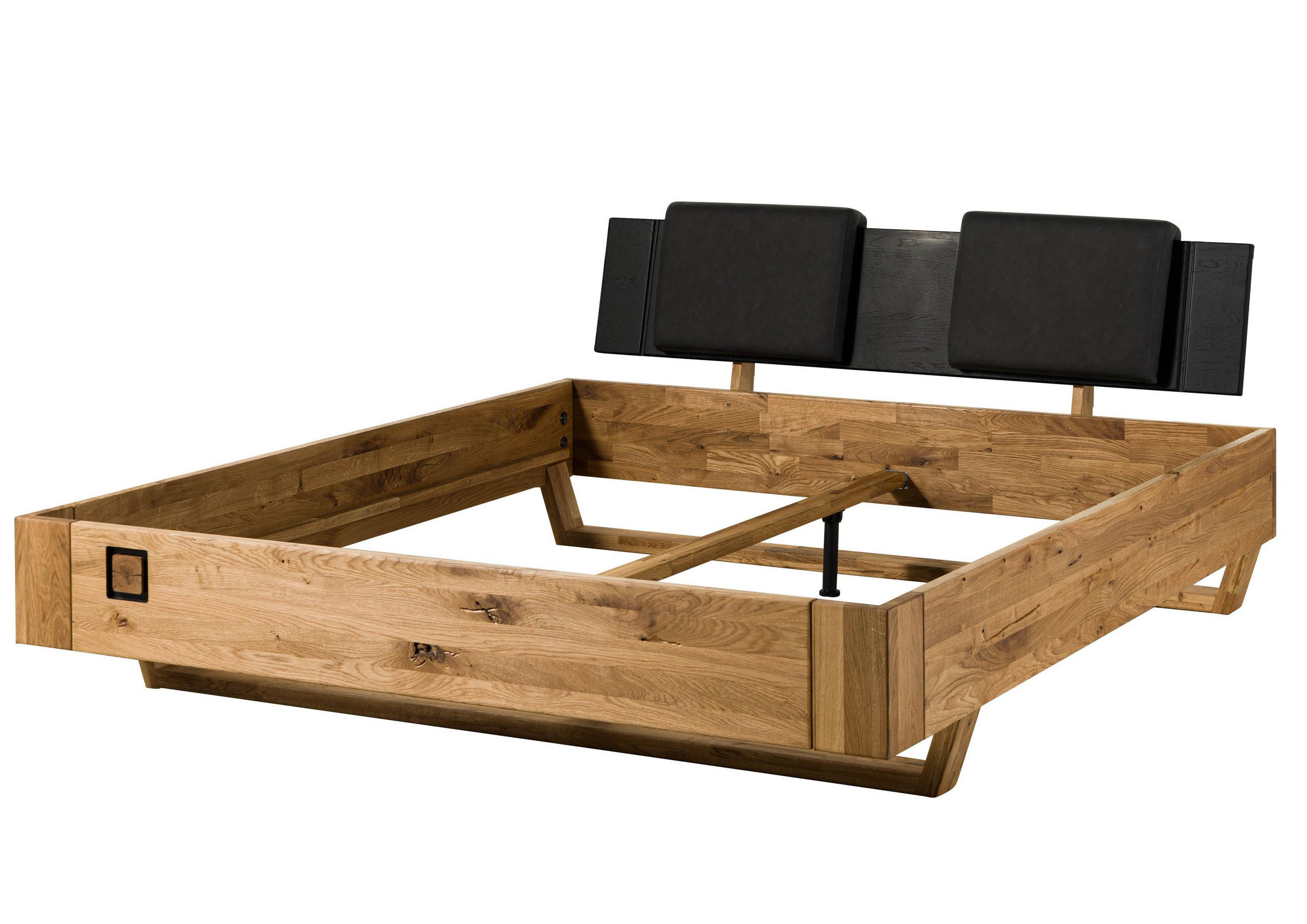 BETT Massivholz Wildeiche 200 x 200 x 86 natur KITZBÜHEL #159 - Naturfarben, Holz (200/200cm) - Massivmoebel24