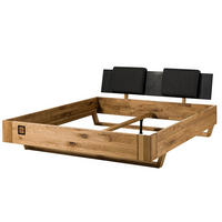 BETT Massivholz Wildeiche 200 x 200 x 86 natur KITZBÜHEL #159 - Naturfarben, Holz (200/200cm) - Massivmoebel24
