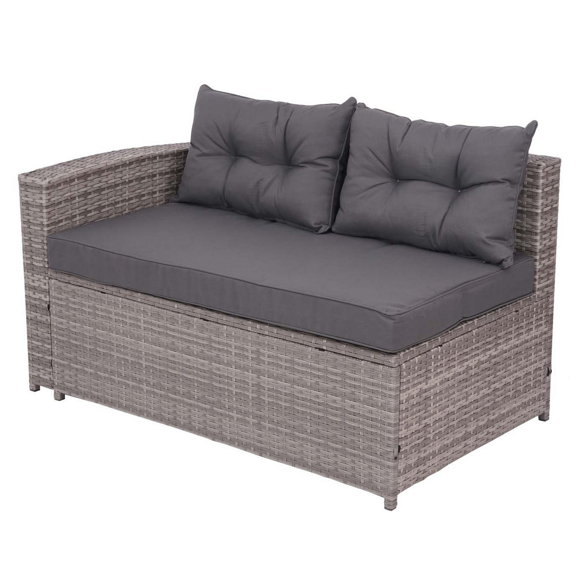 GARTEN-SET Grau Kissen Dunkelgrau - Grau, Metall - PROREGAL