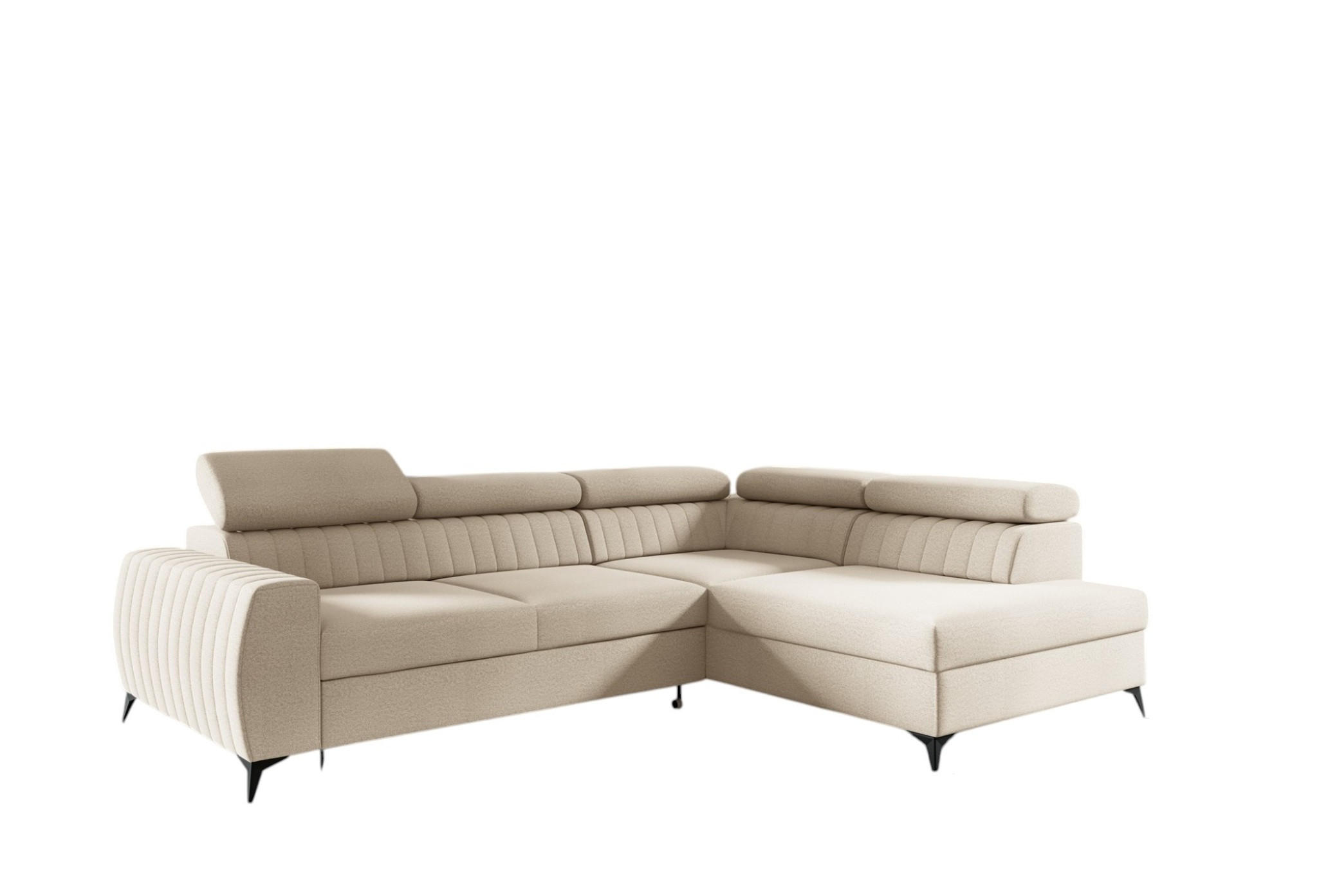 Fun Möbel Ecksofa Creme 270x200 cm