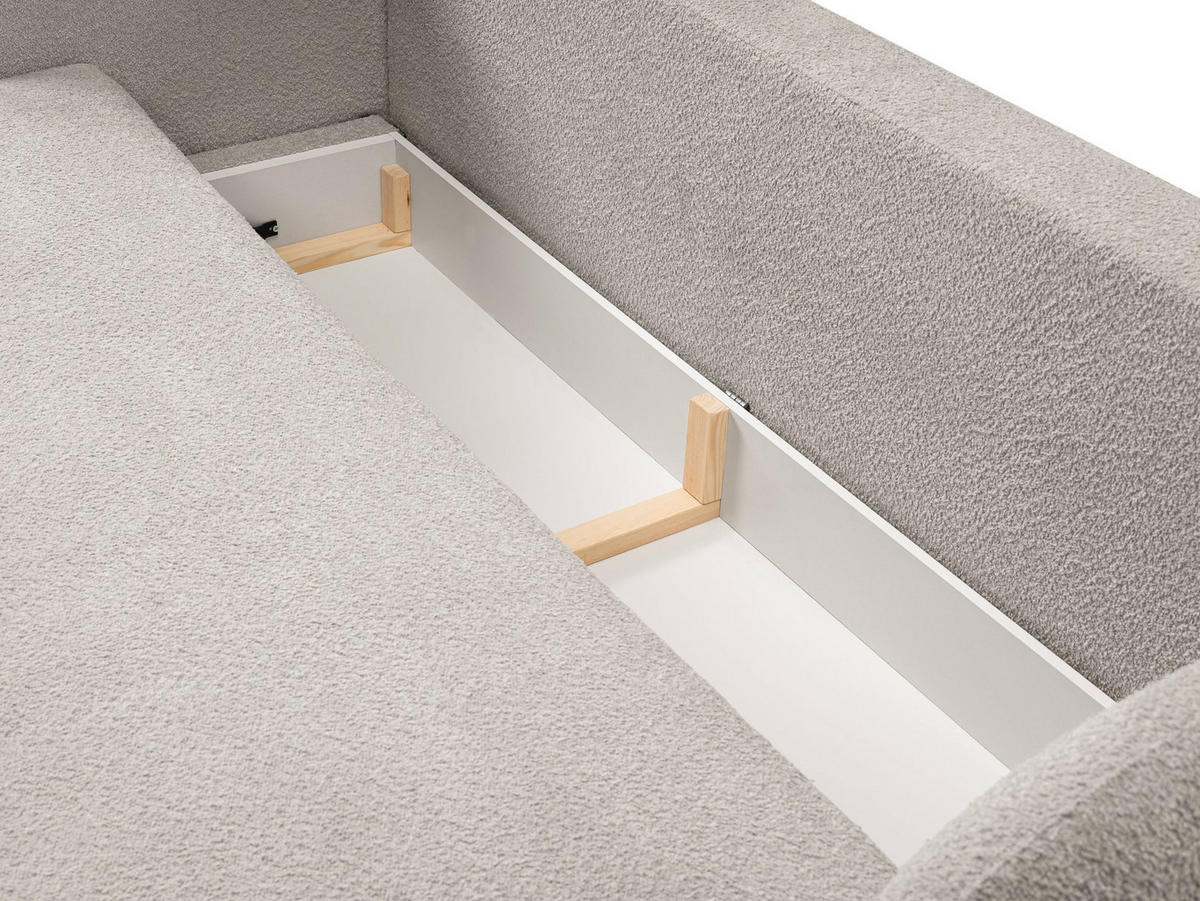 SOFA Olena - Beige (Abriamo 6) - Grau, Holzwerkstoff (238/86.5/101cm) - Möblo