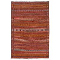 KELIM-TEPPICH handgewebt Kordi Orange 242/160 cm Schurwolle - Orange, Textil (160/242cm) - Looma