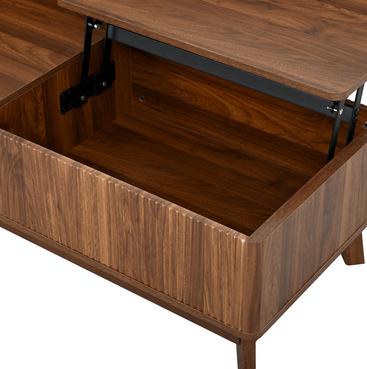 COUCHTISCH aus MDF 95x48x50 cm in Walnutfarben mit Hubfunktion & Stauraum - Walnussfarben, Holzwerkstoff (95/48/50cm) - Modfu