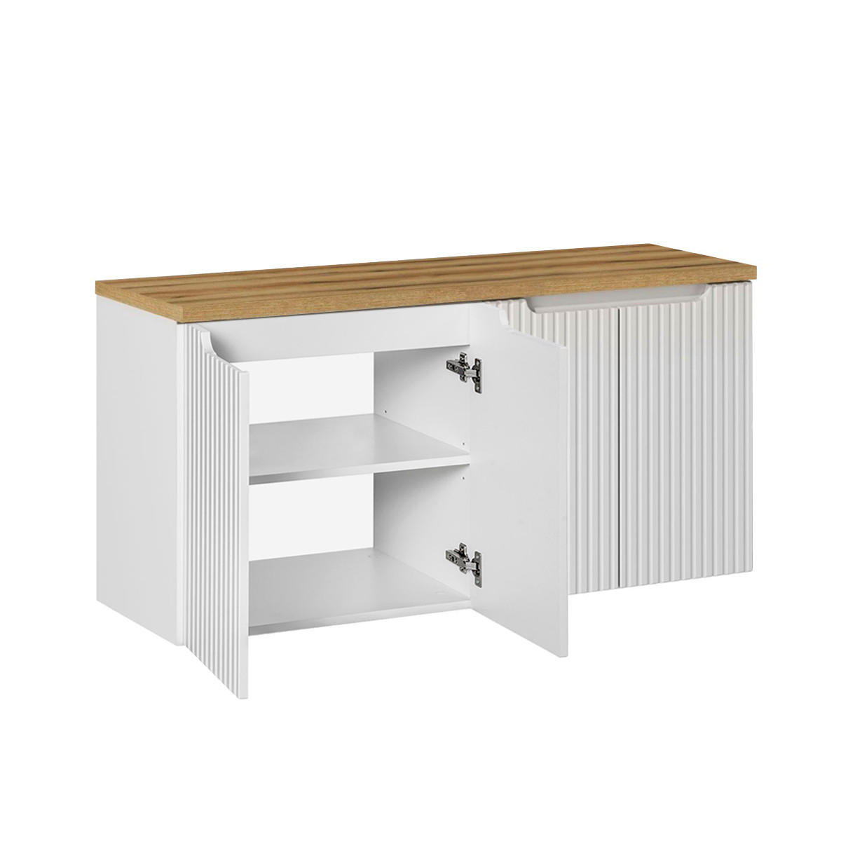 SKŘÍŇKA POD UMYVADLO 120cm Riva Bílá a dřevo - bílá, kompozitní dřevo (120/57/40cm) - Petits-meubles