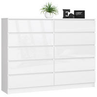 KOMMODE Weiß, Weiß Glanz 121/160/40 - Weiß, Holzwerkstoff (160/121/40cm) - RAUMHIRSCH FURNITURE
