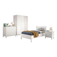 KINDERZIMMER SET Keely Kiefer weiß Bett Nachtkonsole Schrank Kommode - Weiß, Holz (58/196/149cm) - 58aufmkessel